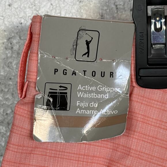 Pga Tour Men's Striped 8" Golf Shorts - Shell Pink 42 $68 - Picture 4 of 7